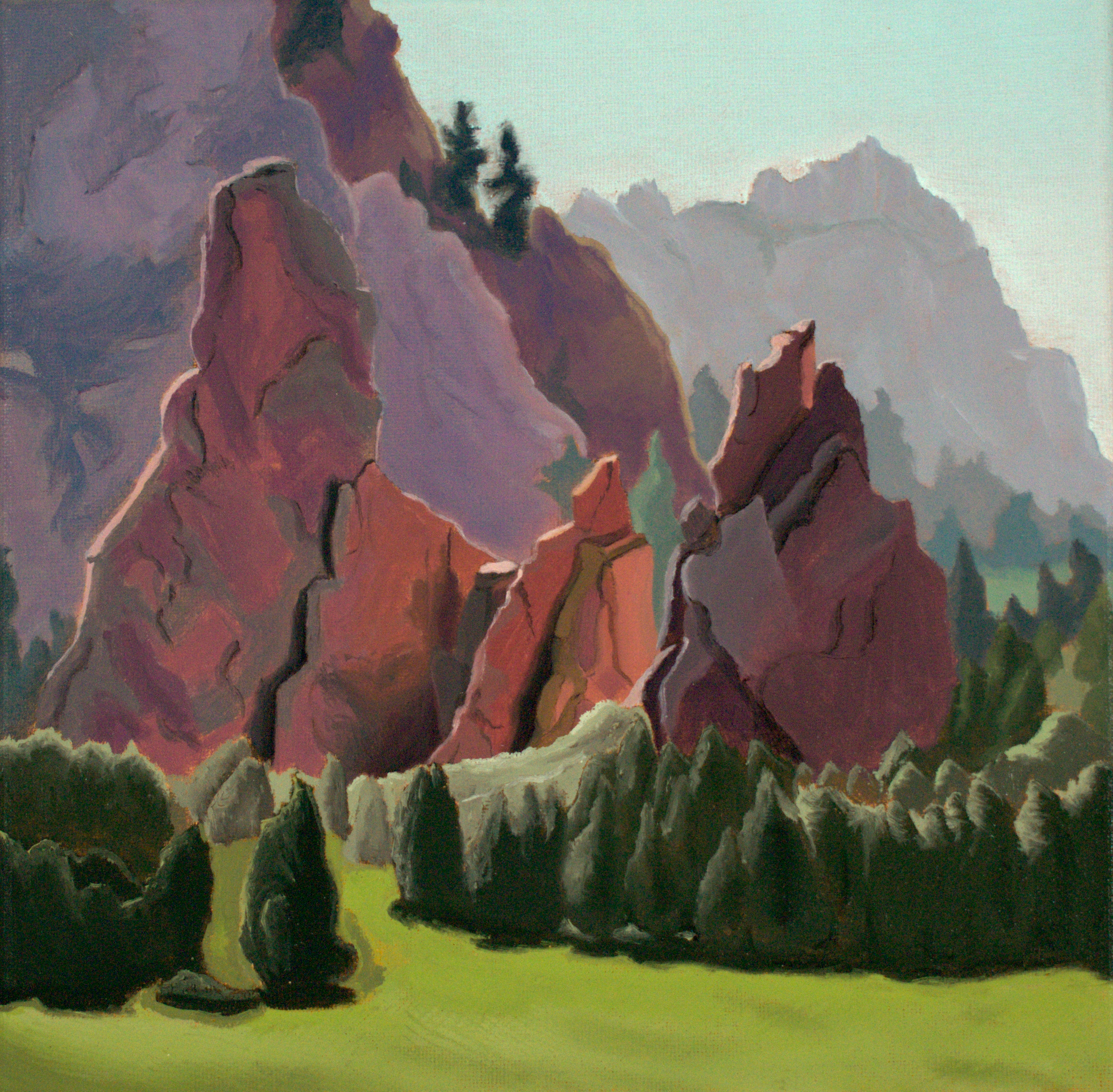 Garden of the Gods, 10" x 10" oil on canvas